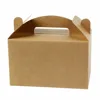 Extended use reusable kraft box with handle take out food boxes