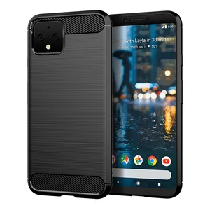 For Google Pixel 4 Back Cover Soft Case Made to Suit Real Phone/ Brushed Carbon Fiber Slim TPU Case For Google Pixel 4