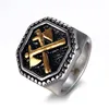 Western Style Vintage Stainless Steel Wholesale Stamp Axe Men Individuality Jewelry Ring