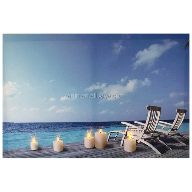 Wholesale blue sky seascape lighting canvas