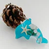 2018 cute sea element starfish inside dolphin shape key chain novelties