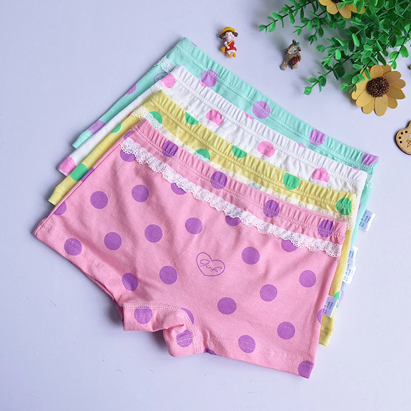 

High Quality Cotton Little Girl Boxer Briefs Panties Kids Underwear, Pink;yellow;white;green