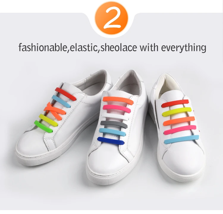 Rubber Elastic Shoelaces Oem Silicone Shoelaces Silicone No Tie