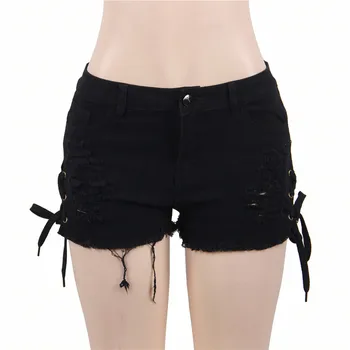 Nueva Falda Negra De Moda Sexy Pantalones Vaqueros Cortos De