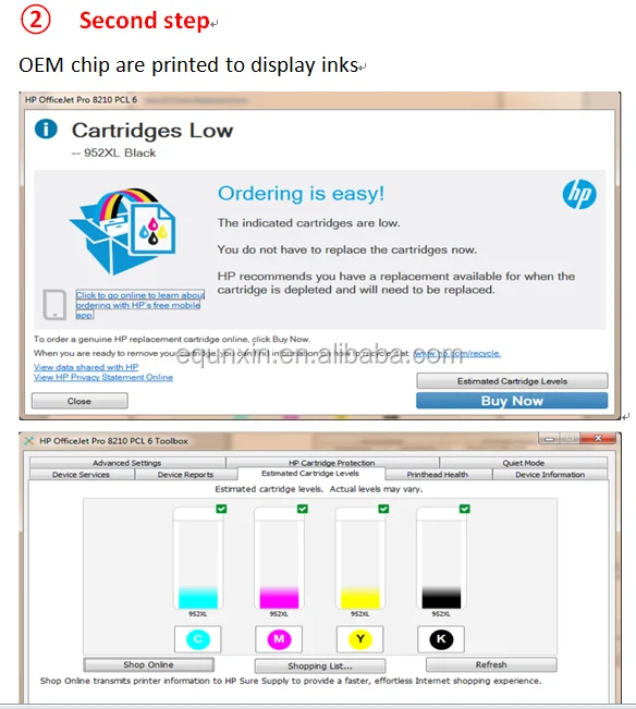 cartridge depleted hp 8710