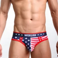 

Free Shipping Hot Sale Aliexpress Boxer Briefs Cotton American Flag Printing Man Underwear