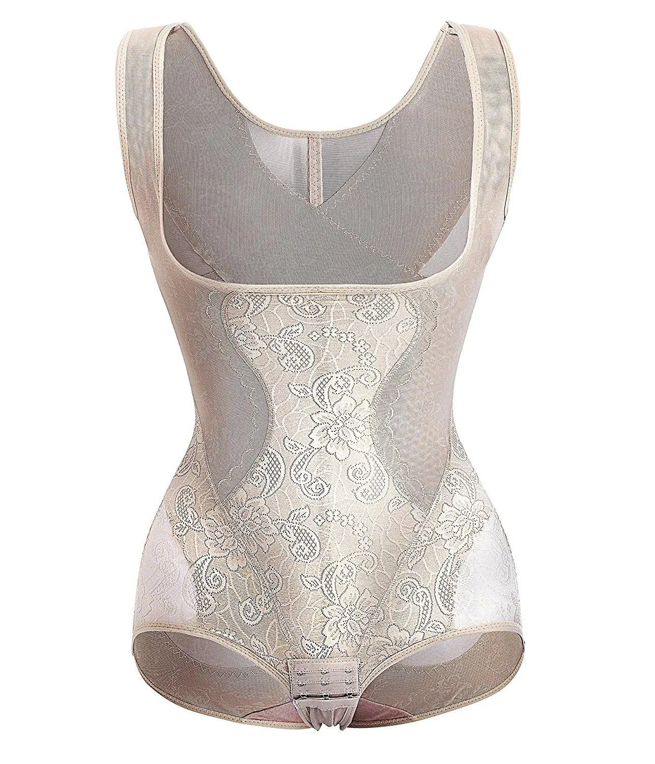 Contour 28BNZ Shapewear Bodysuit Firm Support Bra Top Without Zippers