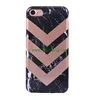 Plating rose gold with Marble TPU phone Case for iPhone 7