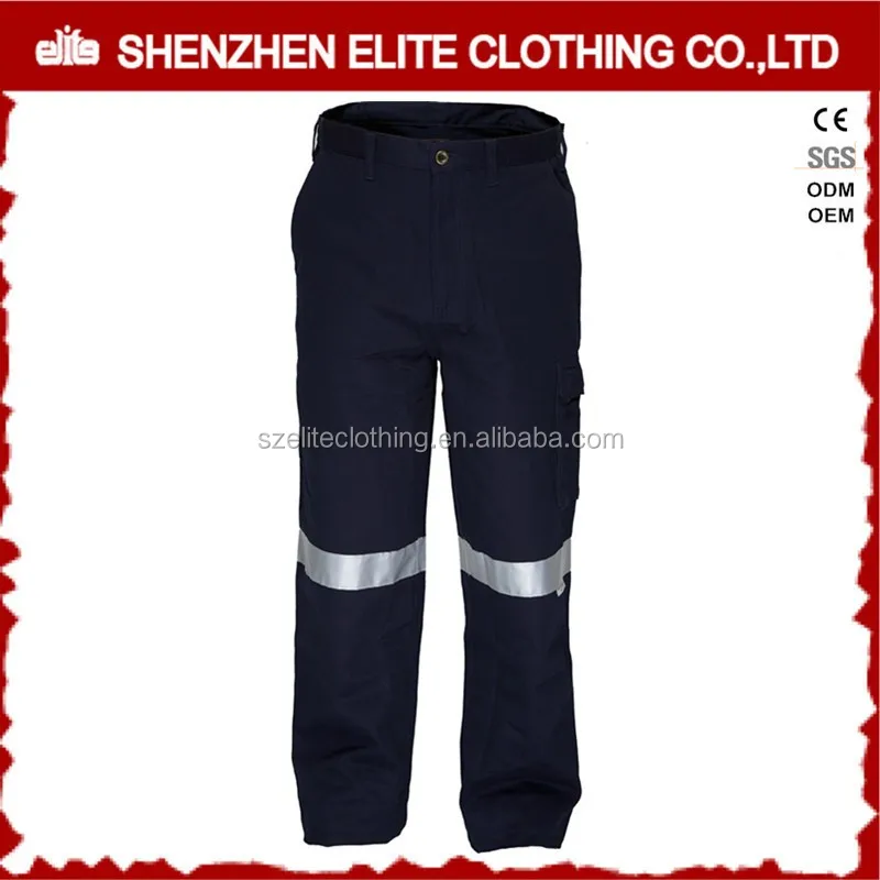 custom multi pockets navy blue high visibility reflective work pants.jpg