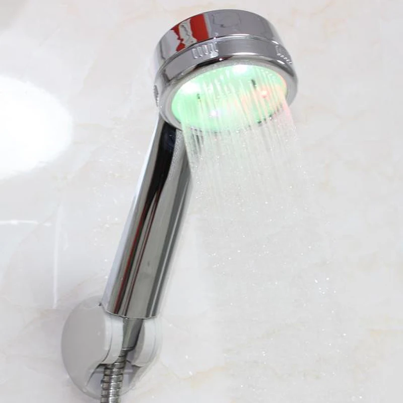 C-302 LED ABS Lights Flashing Plated Hand Held Shower Head
