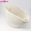 Eco friendly cotton rope storage woven basket with handle clothes toys storage basket Round woven kids basket