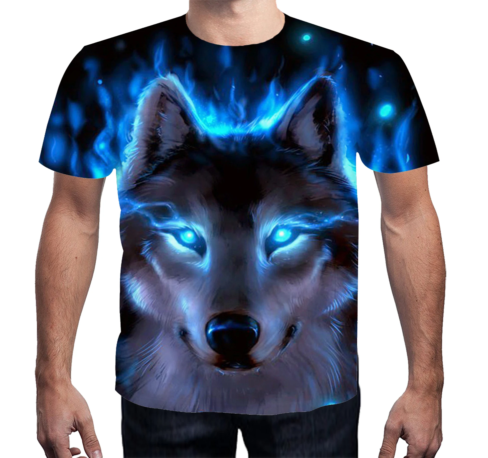 2019 Men Clothes 3D Print Wolf T-Shirt Men Summer Casual Short Sleeve Summer Cool Tops Tees O-Neck Tshirt Male Fashion T-shirt