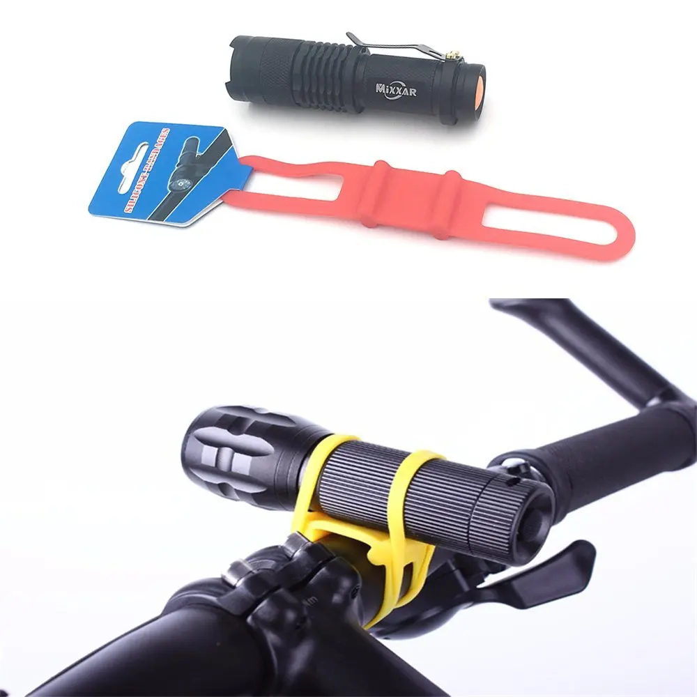 High Elasticity Bike Cycling Silicone Bicycle Lamp Band Flashlight
