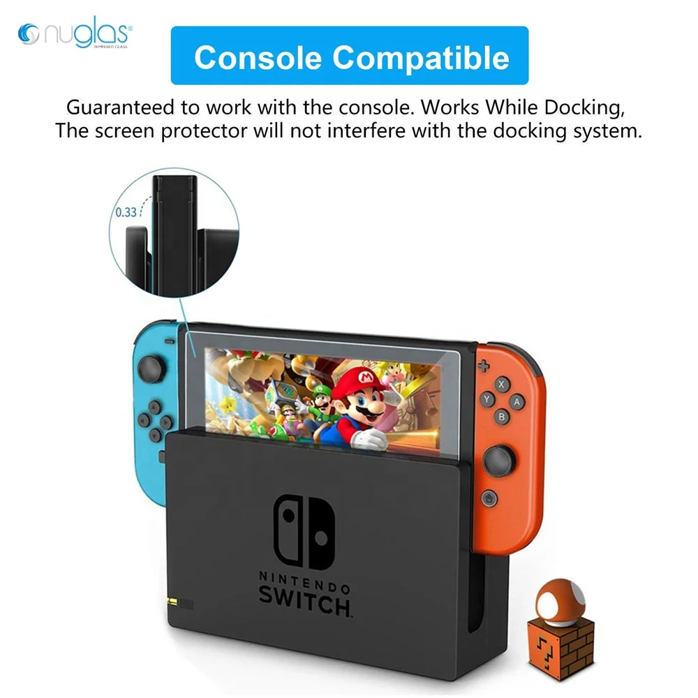 
Nuglas tempered glass ultra clear 9h 0.33mm screen protector for Nintendo Switch 