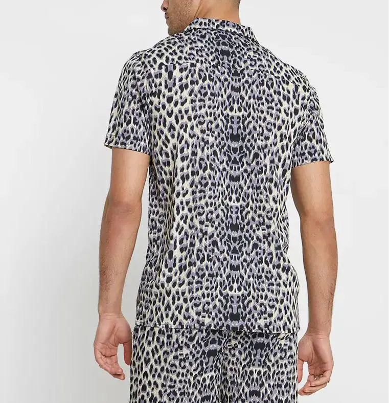 Summer Leopard Print Short Sleeve Shirt For Men - Buy Leopard Print  Shirt,Polyester Shirt,Athletic Shirt Product on 