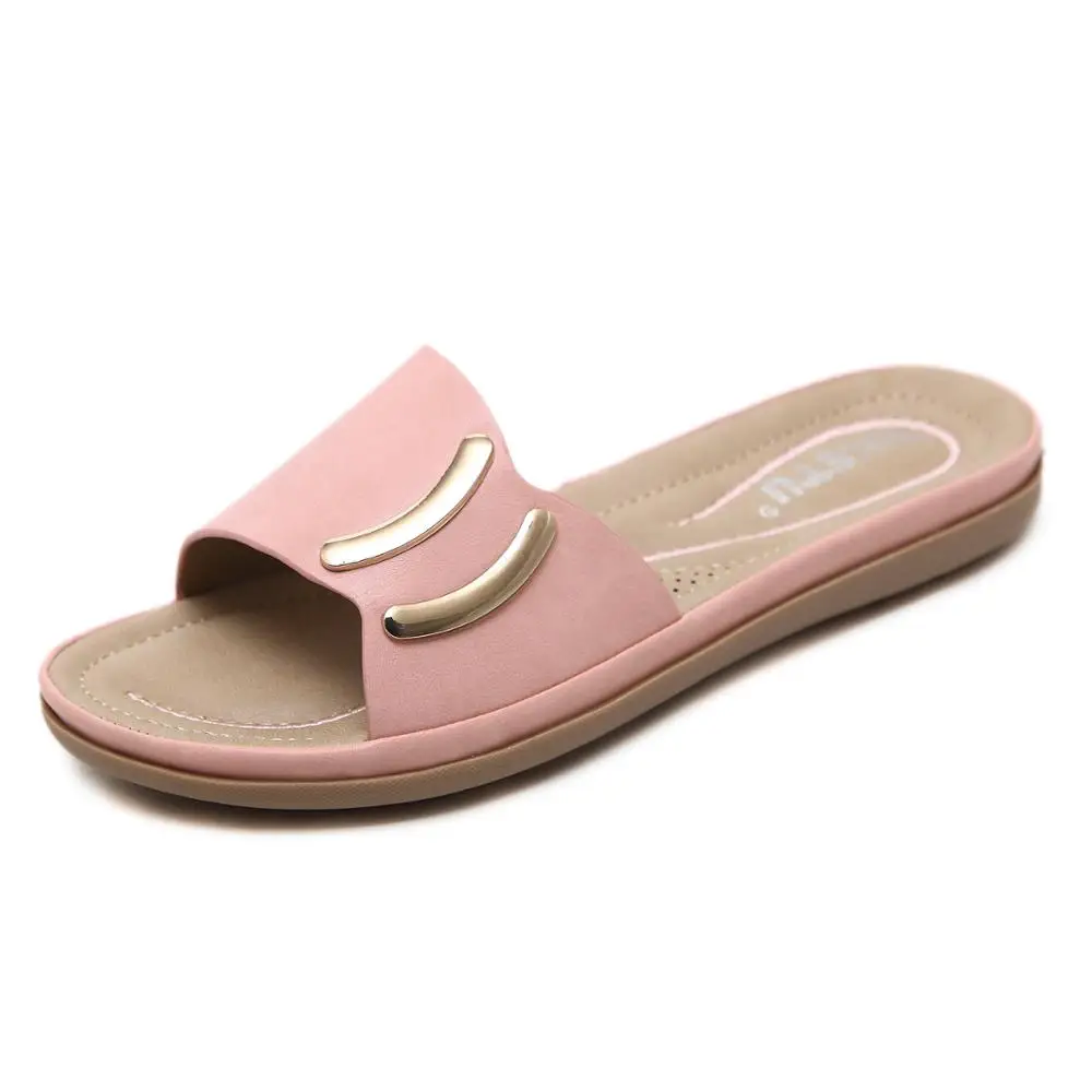 

Dropshipping shoes Simple Style Slip On Casual Women Sandals Summer Flat Sandals