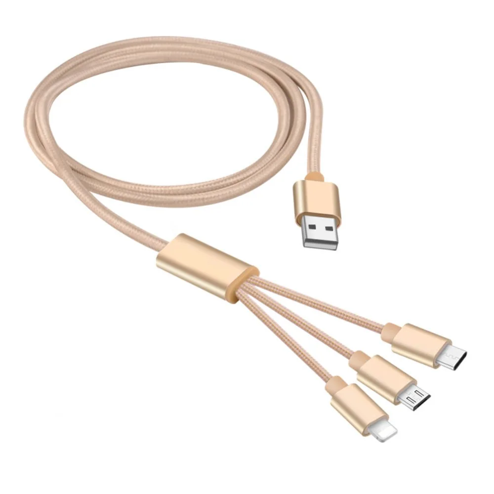 

Multiple 3 in 1 USB Cable for iPhone X 8 7 6 3in1 Micro USB Type C Charger Cable for Samsung S9, Whtie black