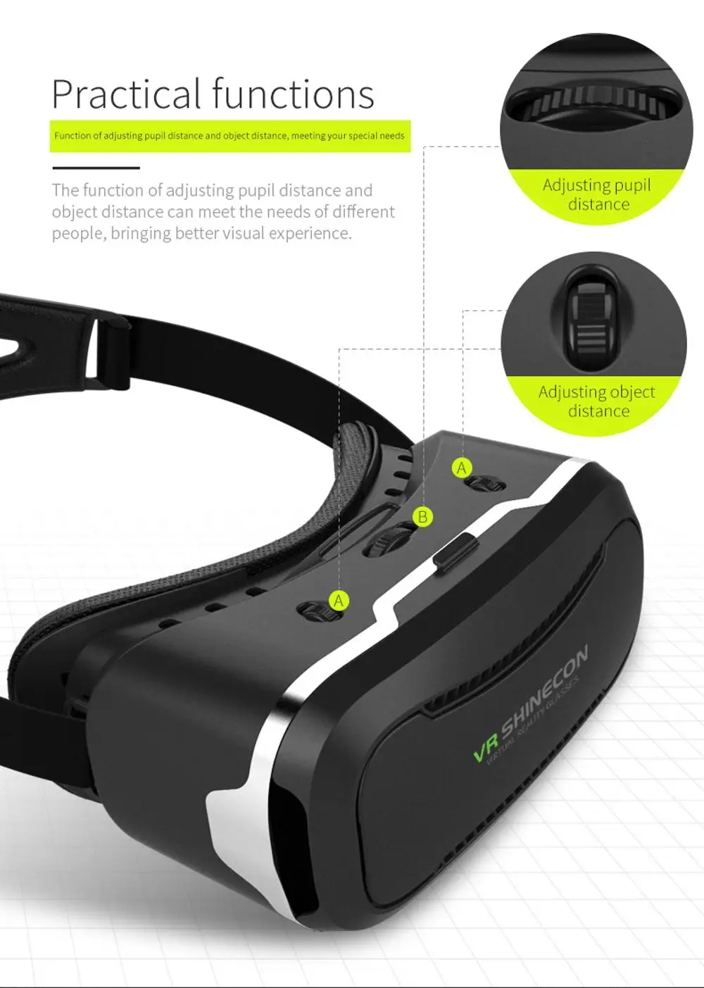 Super Helmet 3d Virtual Reality Headset With Touch Button For Google