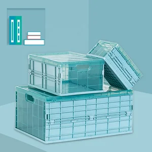 Space Saving Home Furniture Foldable Storage Box with Lid Collapsible Plastic Container