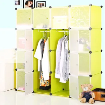 12 Cubes Pvc Plastic Storage Organizer With Green Color Fh