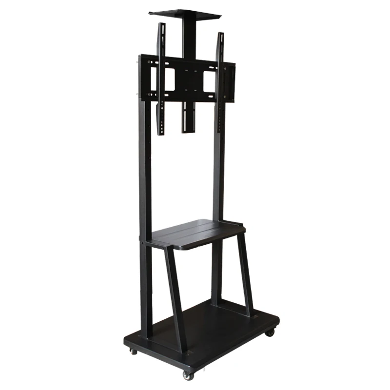 

2020 hot sale LCD flat screen machine TV rack mobile TV cart adjustable floor stand 42 43 50 55 60 65 80 inch, Black