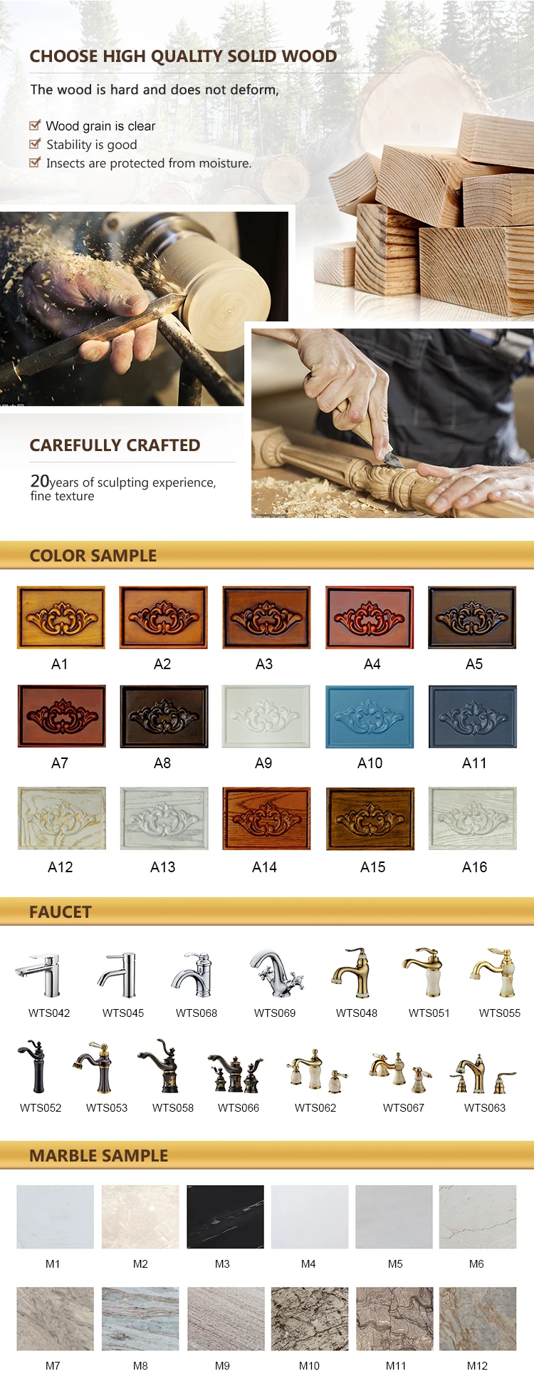 Vintage style victorian bathroom vanities for sale WTS1803