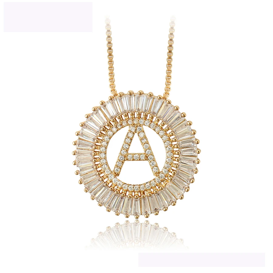 

34440 hot sale xuping fashion necklace luxurious Round letter A 18K gold color necklace