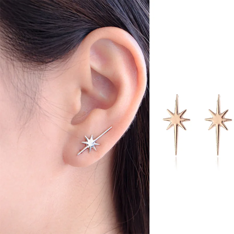 

China Wholesale Jewelry 2018 New Star Earring, Gold and silver and rose gold