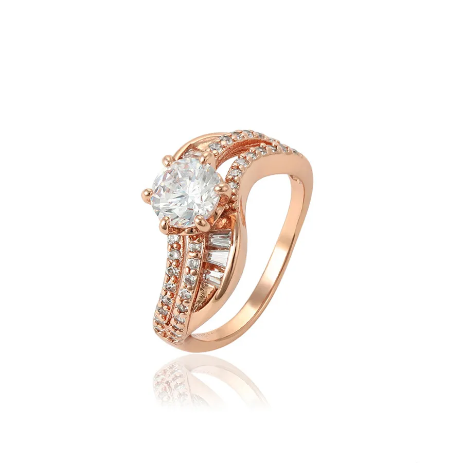 

15551 Xuping ancient stylish women jewelry gemstone finger ring fashion ring, Rose gold colour