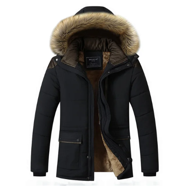 

Winter Cotton Padding Jacket Custom Logo 100% Polyester Fur Fleece Outdoor Hooded Jacket For Men