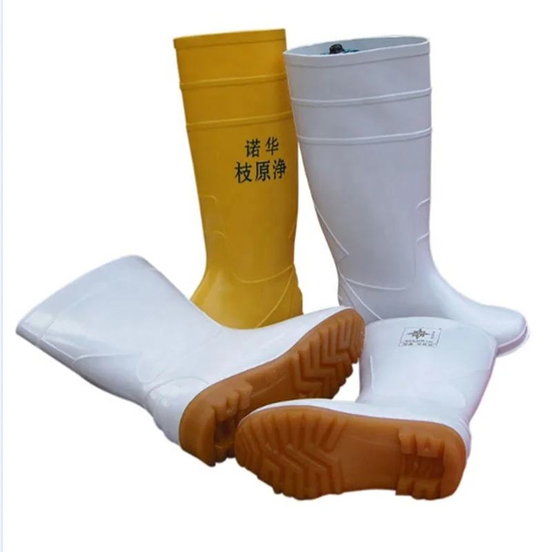 

High Boots Food Factory PVC Rain Boots Knee Boots Waterproof, White, bule, yellow,green