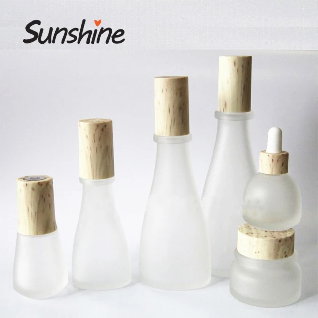 

Cosmetic Glass Bottle with Frosted Surface Personal Care Beauty Empty Jar