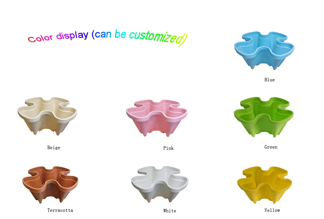 Hydroponic home garden stacked flower pots self watering plant planters