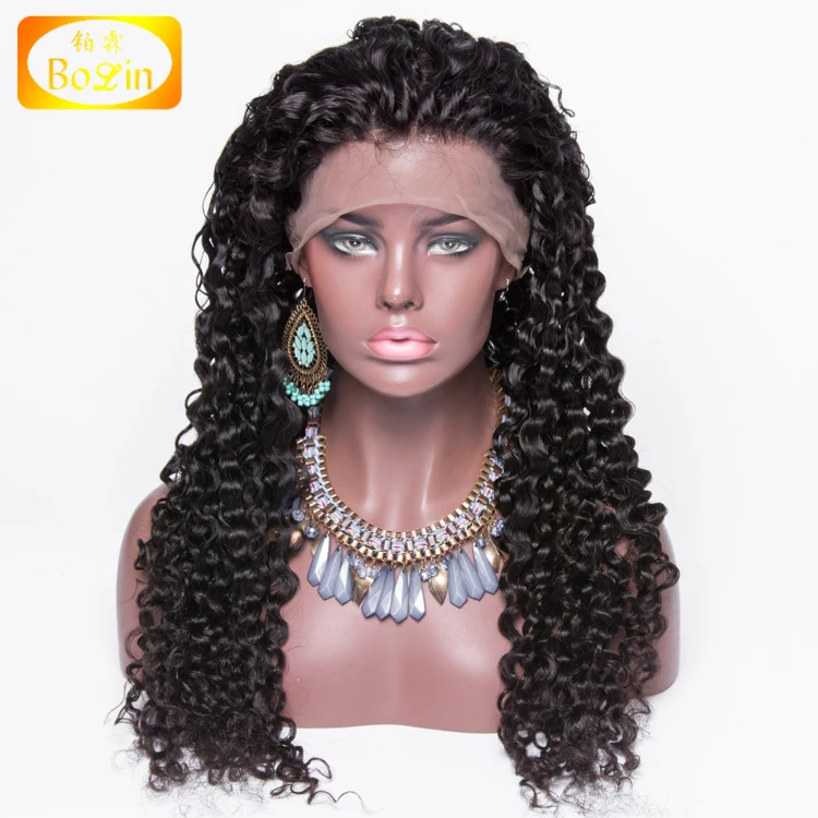 

Free Shipping High Density Swiss Lace Deep Curly Human Hair Wig Bleached Knots 9A Grade Brazilian Hair Full Lace Wig