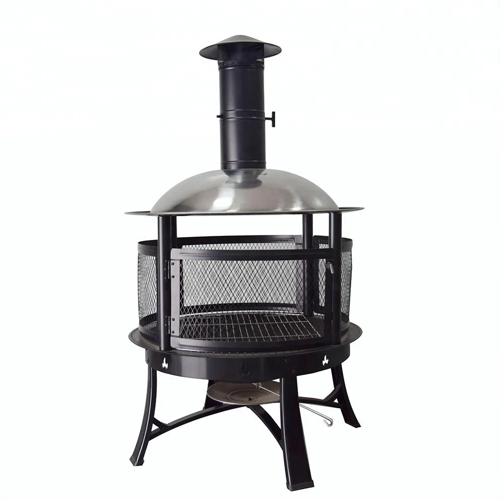 New Design Beer Bottle Shaped Outdoor Fire Pit With Chimney