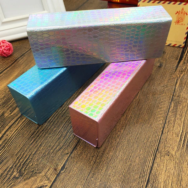 

Hot-selling Square Stone Pattern Leather Sunglasses Case, Black, blue, pink, gold, silver