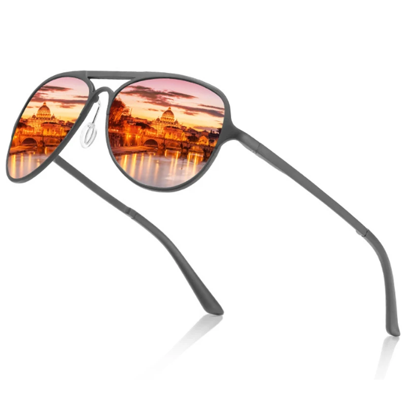 

S8046 2018 new products aluminum magnesium series dazzle color lenses polarized sunglasses