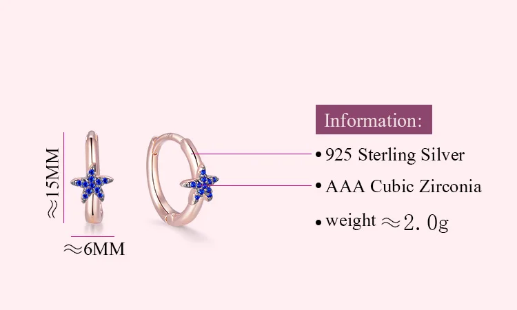 POLIVA Fashionable 925 Sterling Silver CZ Stone Earrings Star Lovisa Fancy Earrings