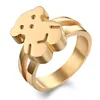 Fashion Stainless Steel Bear Wholesale Gold Gift Men's Ring