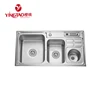 Pearl sand surface multi-functional top mount 201 stainless steel unique kitchen sinks 9248