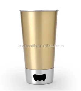 Image of Food Grade 18oz Stainless Steel Beer Mug with Beer Opener ,Personalized Beer Cup Opener,New Design Pint Cup With Opener