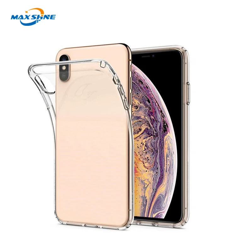 MaxShine shockproof slim case for iphone xr xs max case clear hsoft tpu 0.5 mm, for iphone xr clear tpu transparent case