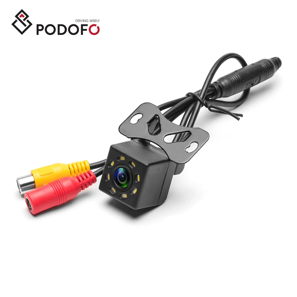 

Podofo 8 LED IR Night Vision Car Rear View Camera 170 Degree Wide Angle HD Color Image Waterproof Backup Reverse Parking Camera