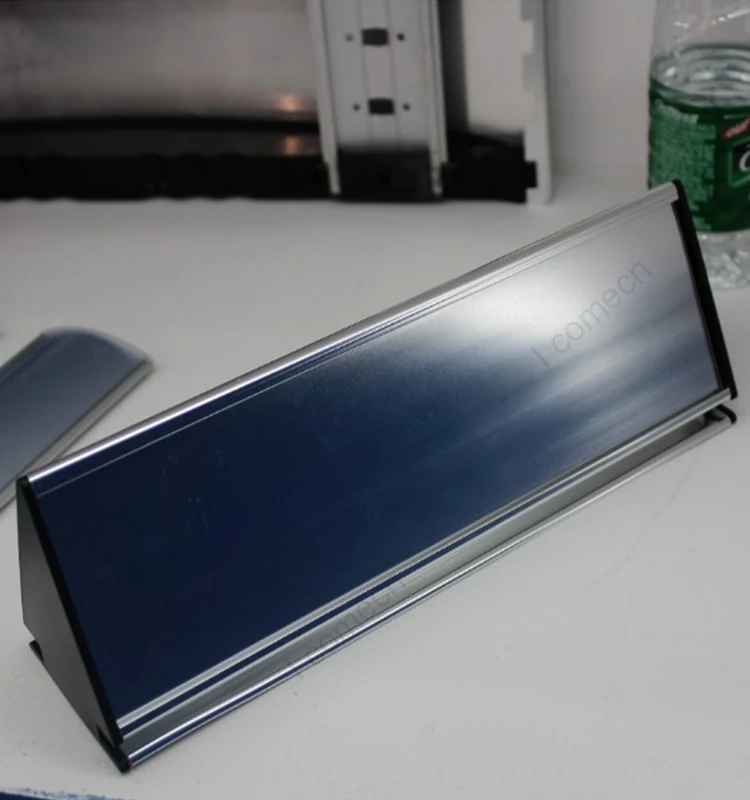 Plating surface Silver desktop nameplate/metal table sign holder/ desk nameplate holder 2*10.jpg