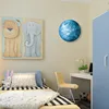 Modern Decorative Light In The Dark Growing Moon Wall Clocks For The Elderly