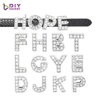 

Wholesale Rhinestone Alloy Slide Letters For 10mm Wristband Bracelet And Dog Collars, Customized Personalized Slide Charms