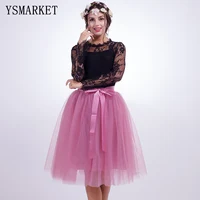 

YSMARKET 7Layer Midi Tulle Skirt American Apparel Tutu Skirts Womens Lolita Petticoat Bridesmaids Skirt Jupe Saias faldas EPT-55