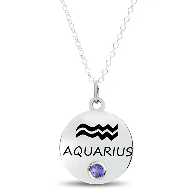 

Birthstone Jewelry Necklace 2019 Aquarius Crystal Pendant Necklaces