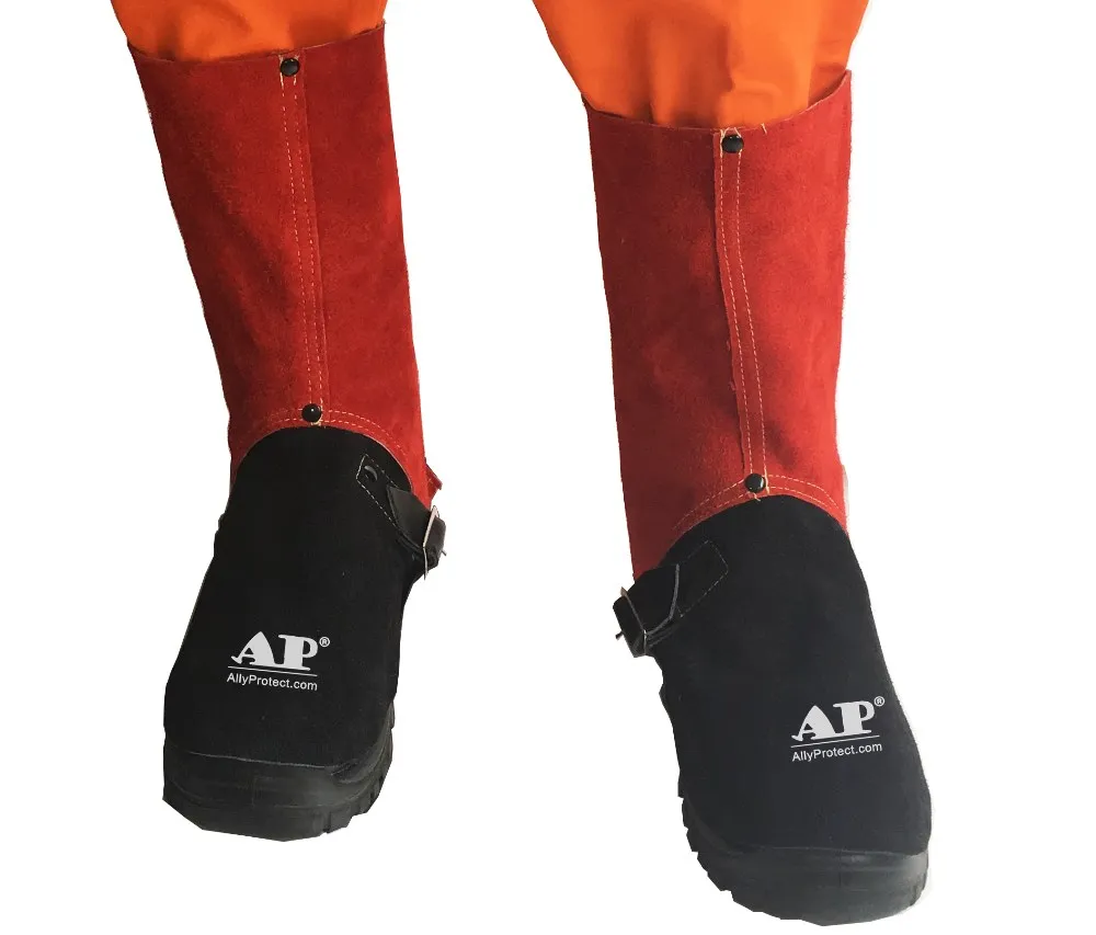 Ap9600 Excellent Safe Leather Welding Leggings And Leg Gaiters With Shoe Cover For Shoe