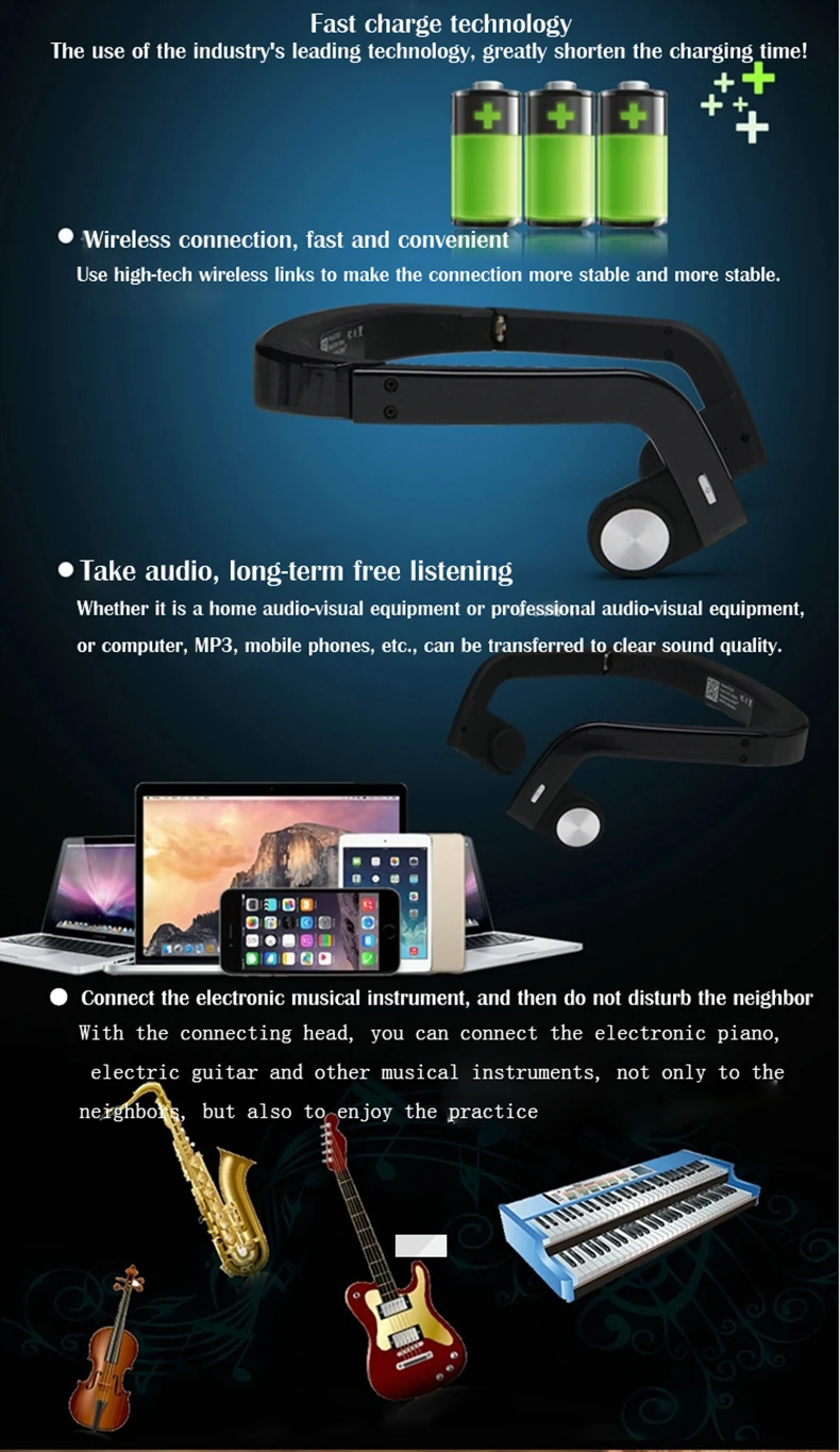 2017 Hot Selling Style Sports Earphone Wireless Bluetooth Headset Bone Conduction Headphone